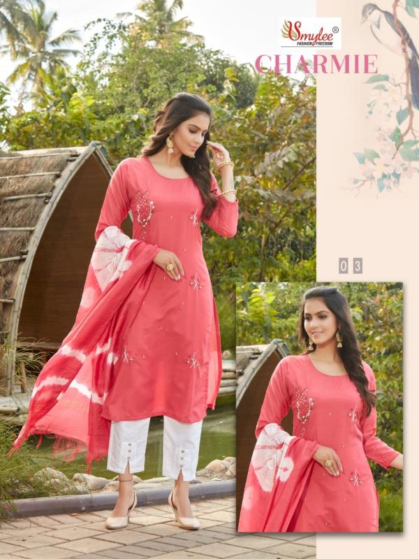 Smylee Charmie Designer Silk Festive Wear Readymade Salwar 